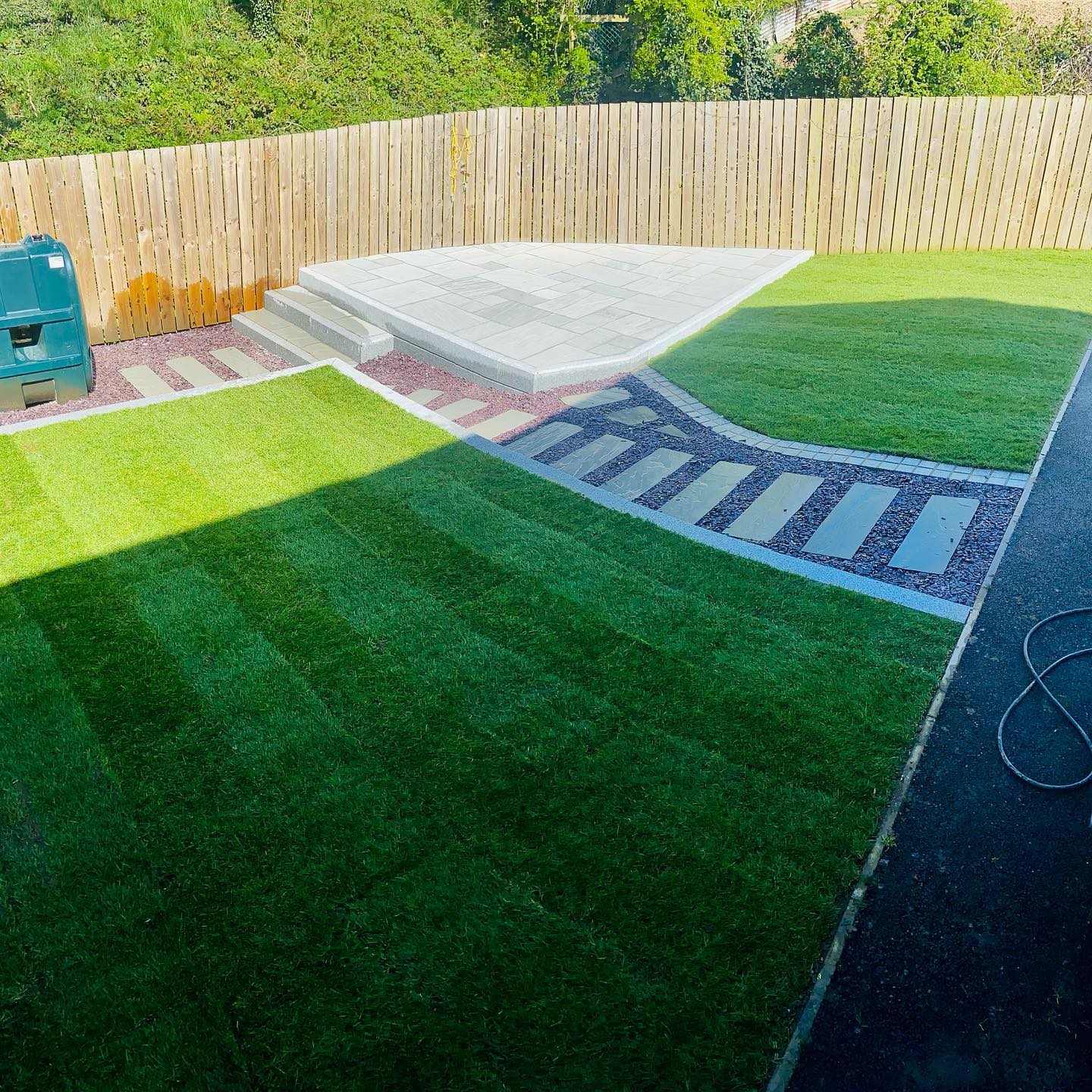 Custom landscaped garden and seating area, Cultra