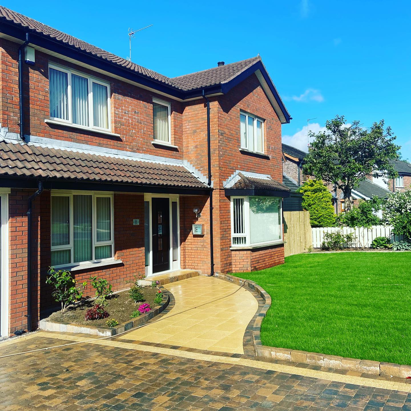 Driveway installation with edging Comber