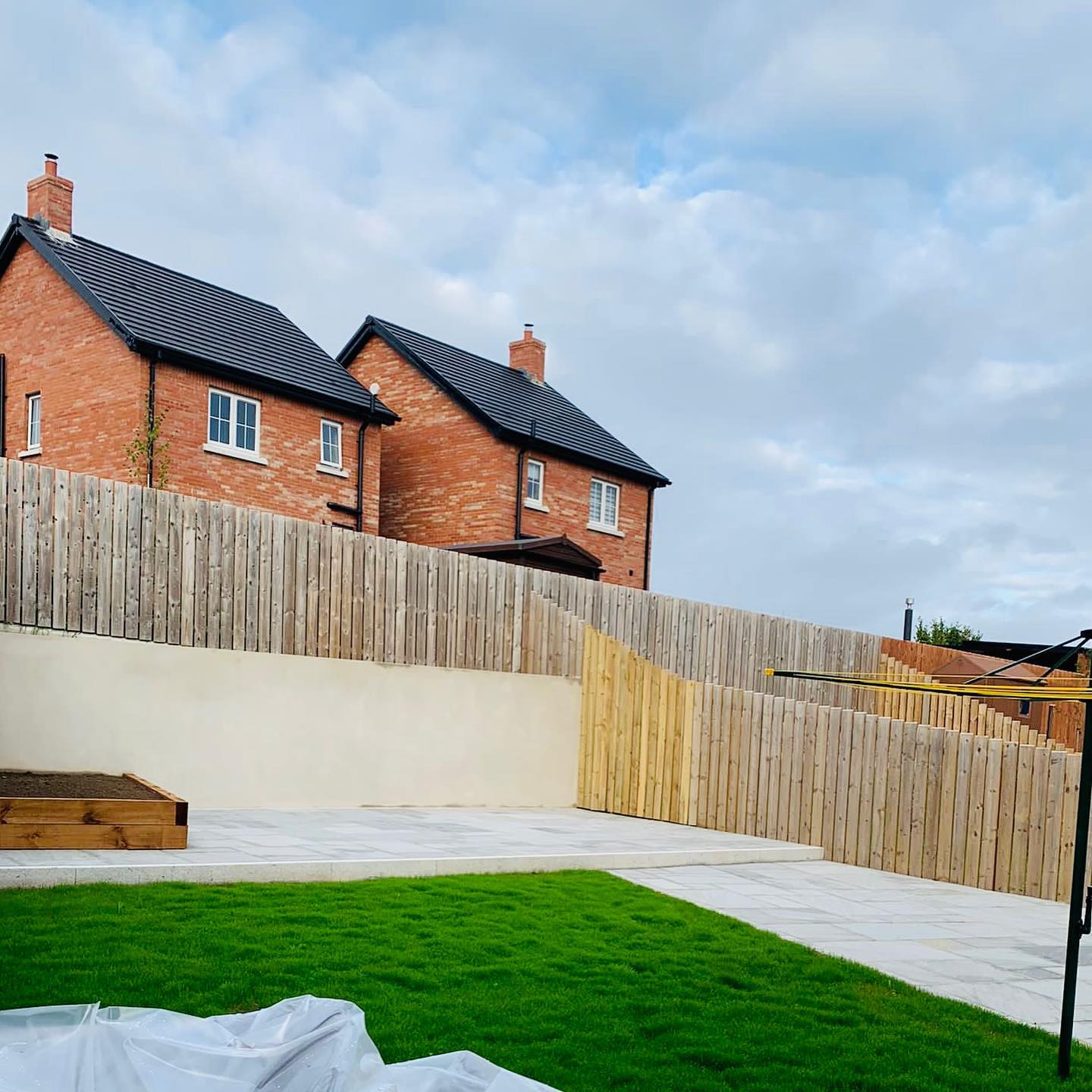 Newlt installed lawn and patio area for a home in Comber