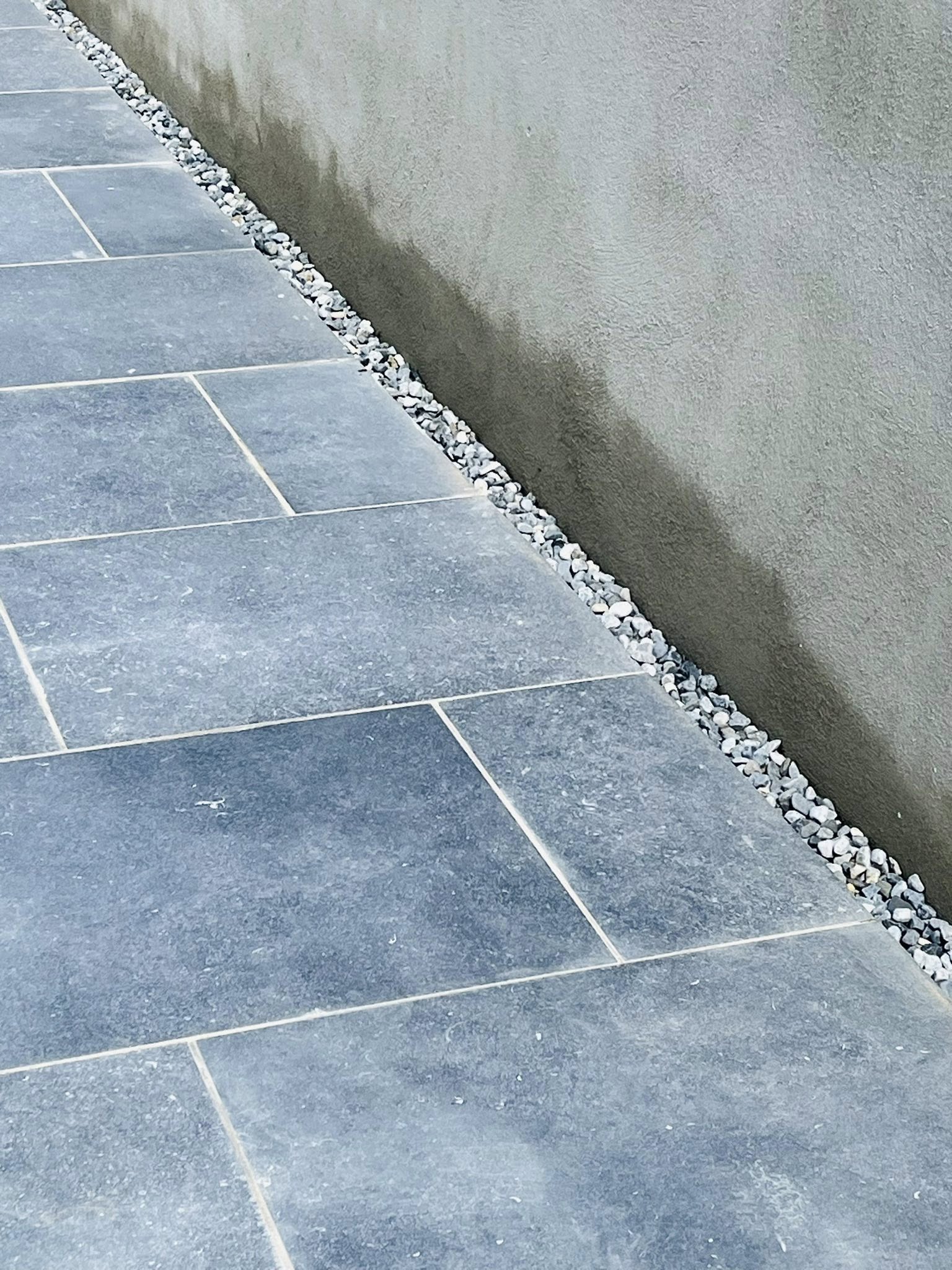 Stylish natural stone edging tiled path, Holywood